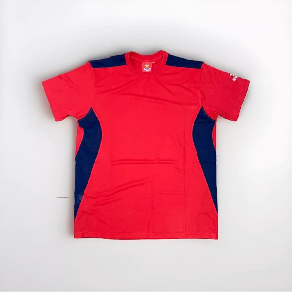 Estrella Damm Beer Of Barcelona Spain Jersey Shirt Golf Polo Red Mens SZ Large